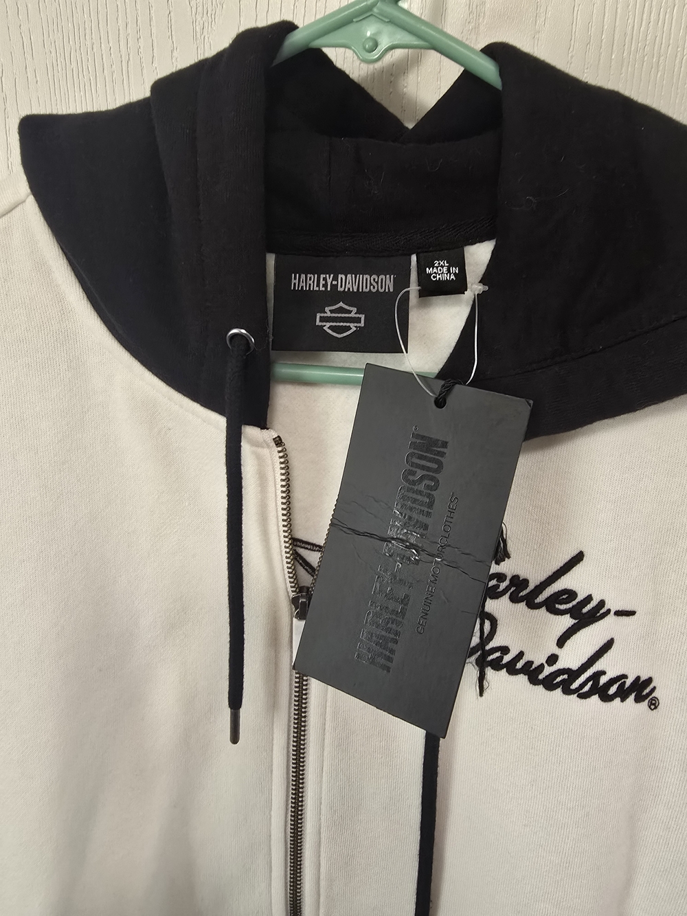 Harley-Davidson Two-Tone Zip Hoodie - Black & Cream